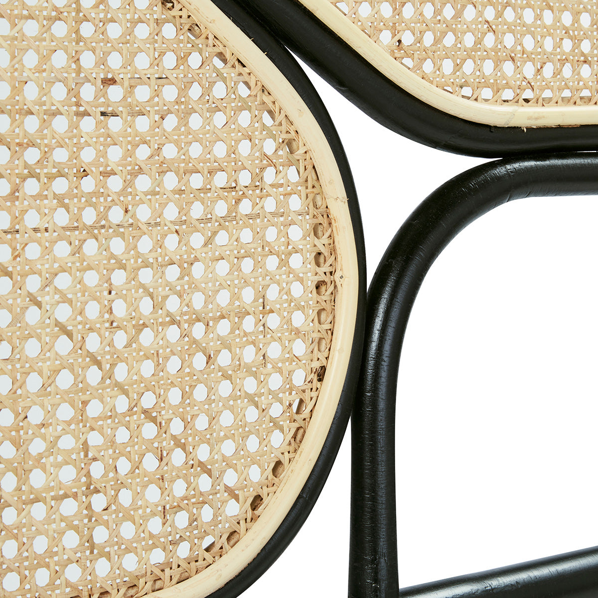 AVA - Kopfteil aus Rohrgeflecht und schwarzem Rattan 160 cm