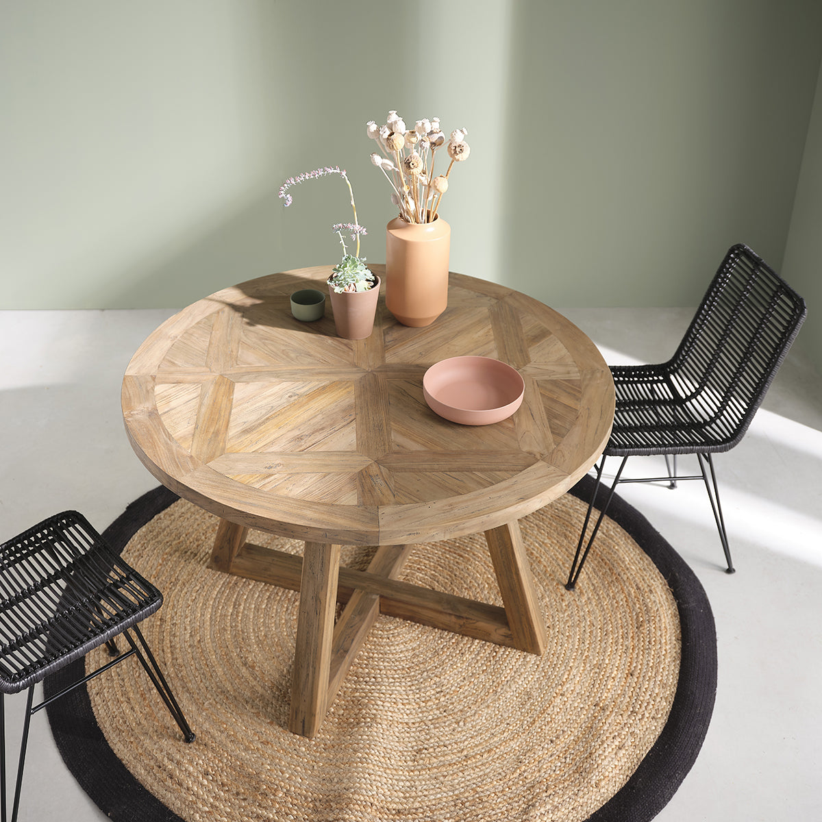 CARGO - Tisch aus recyceltem massivem Teakholz für 4 Pers.