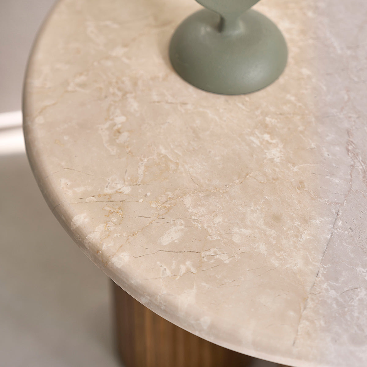 TOSCANE - Beistelltisch aus Mangoholz und Marmor, rund