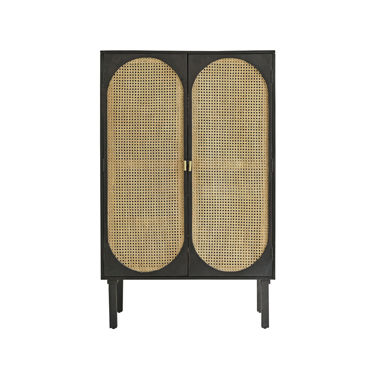 ZULMA - Schrank aus massivem Mangoholz und Rohrgeflecht 90 cm