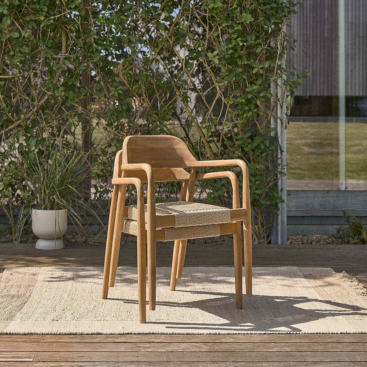 ALIZÉ - Gartenstuhl aus massivem Teakholz und Tauwerk (Satz von 2)