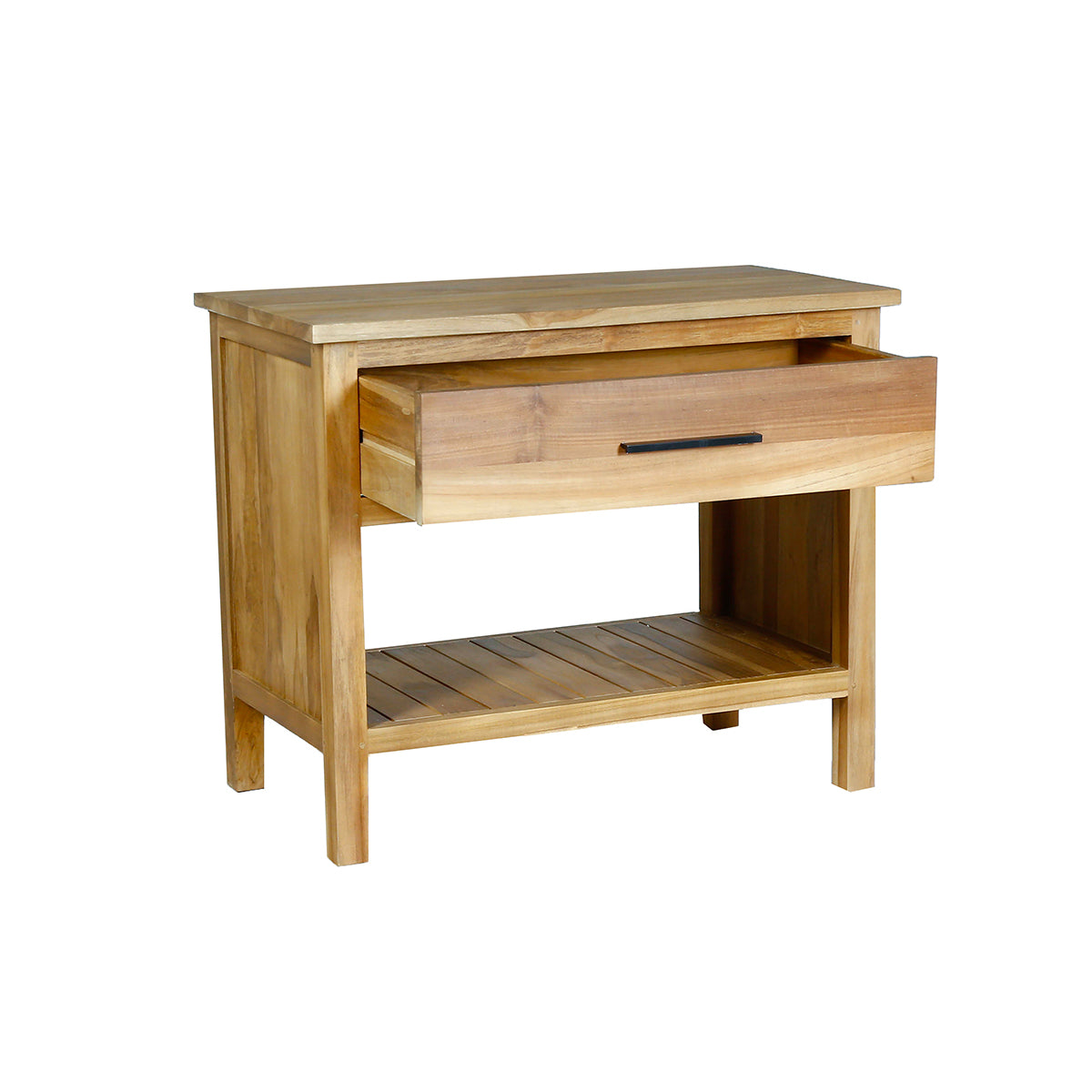 MARLI - Waschtischunterschrank aus massivem Teakholz 90 cm
