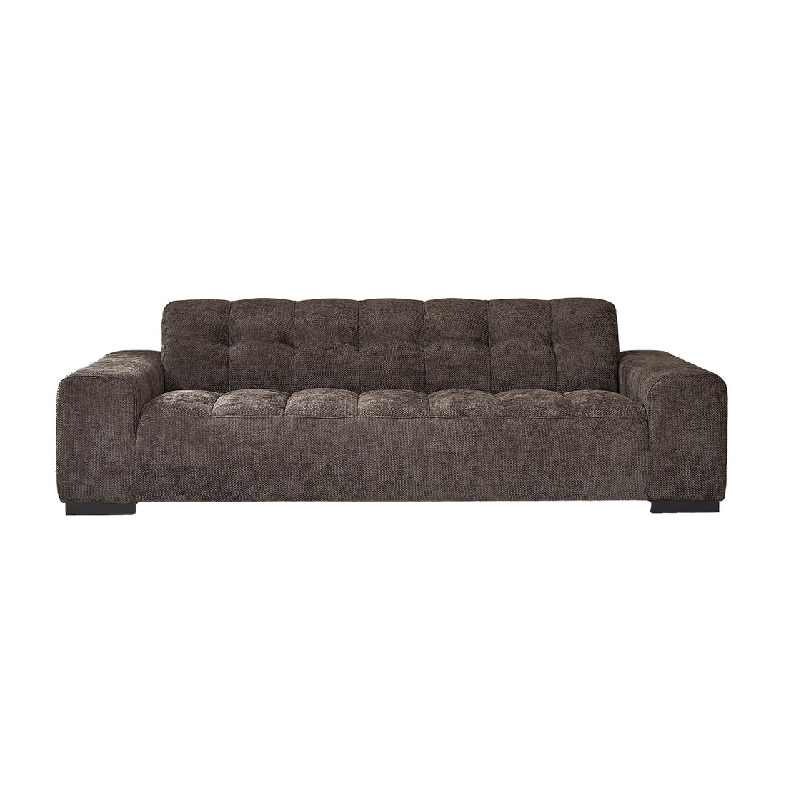 ALPHONSE - Gerades 4-Sitzer-Sofa aus gewebtem Samt in mokka
