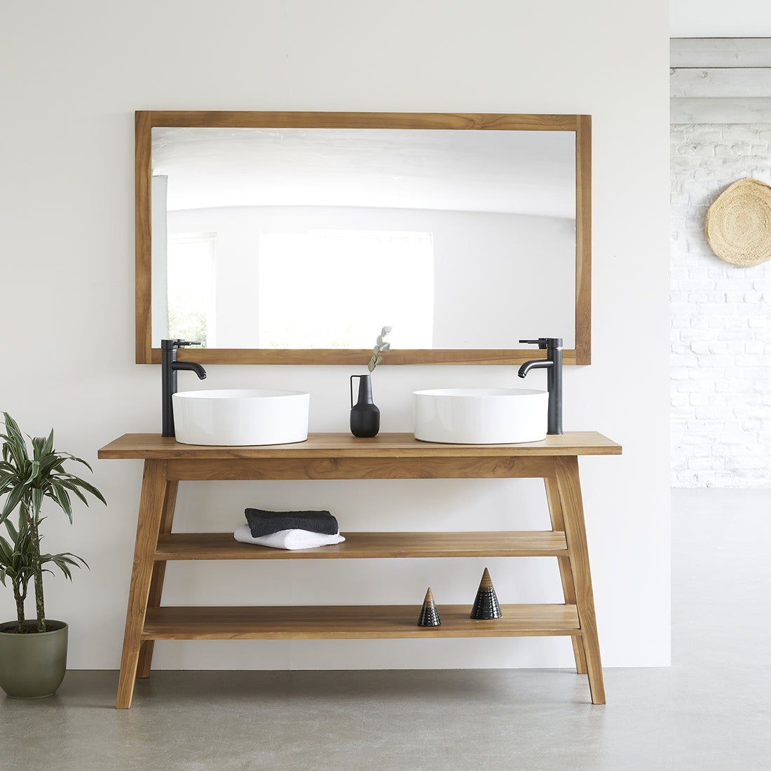 SARA - Badezimmermöbel aus massivem Teakholz 2 Bretter 150 cm