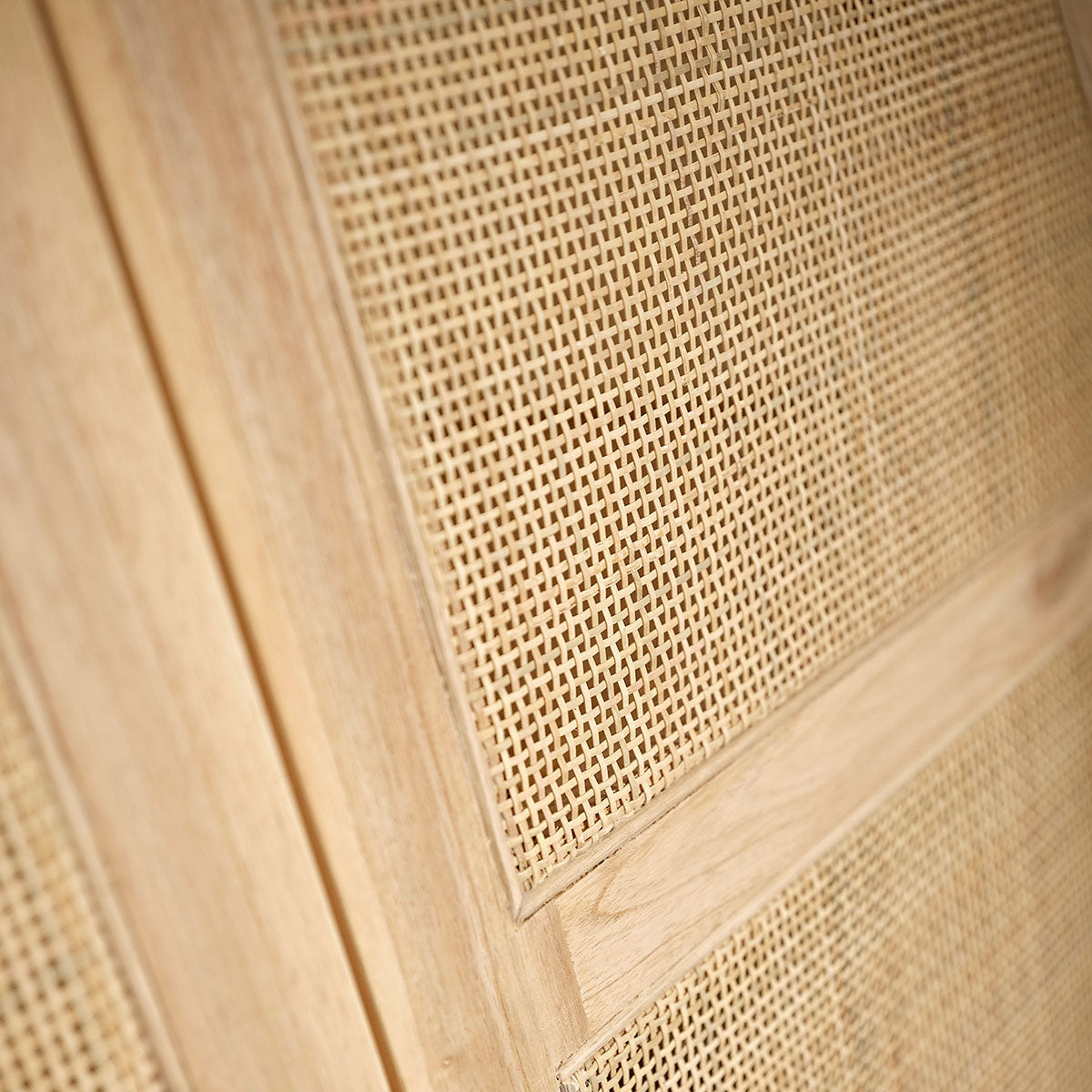 MAËL - Schrank aus massivem Mindi und mit Rohrgeflecht 90 cm