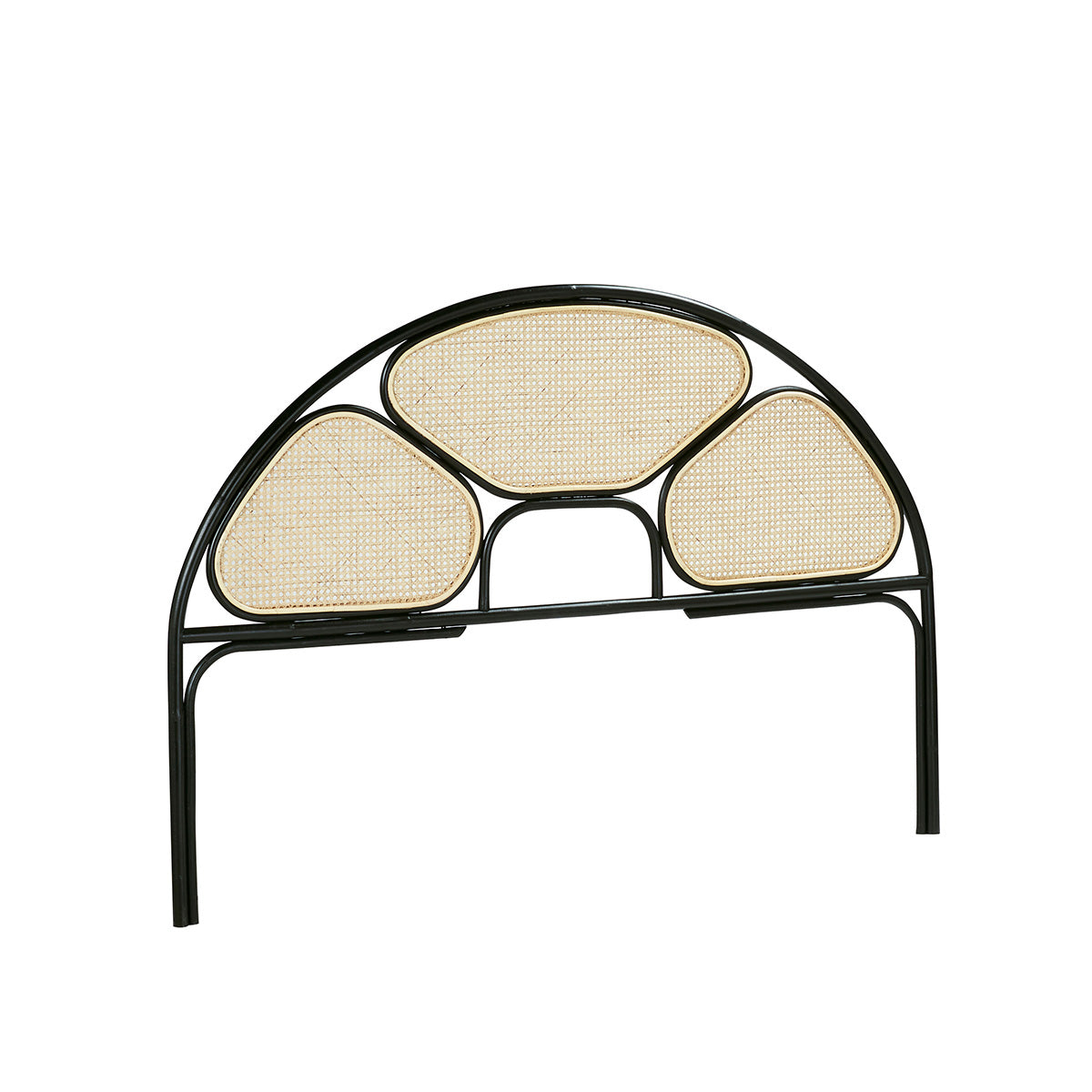 AVA - Kopfteil aus Rohrgeflecht und schwarzem Rattan 160 cm