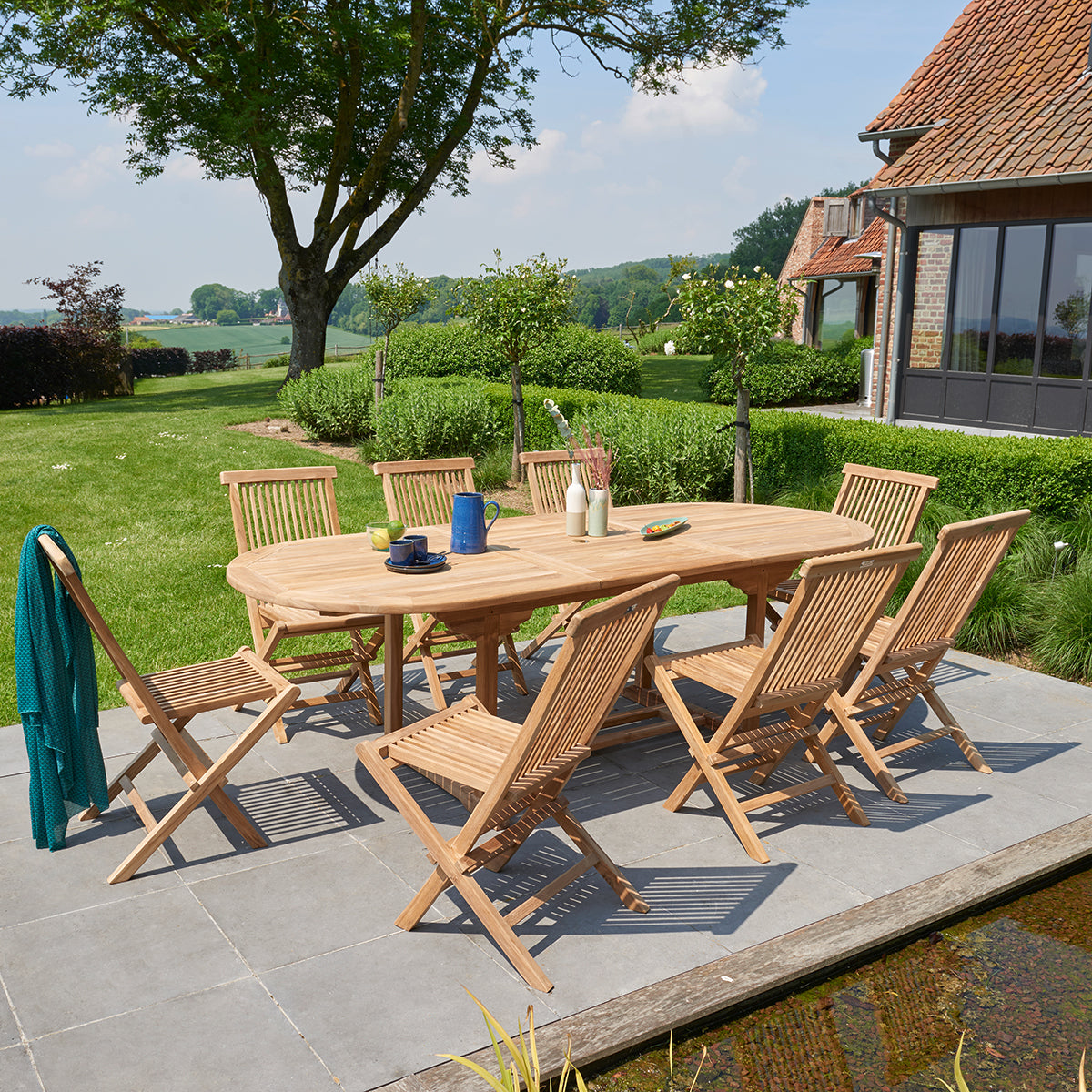 MIDLAND - Massiver Teakholz-Gartenklappstuhl