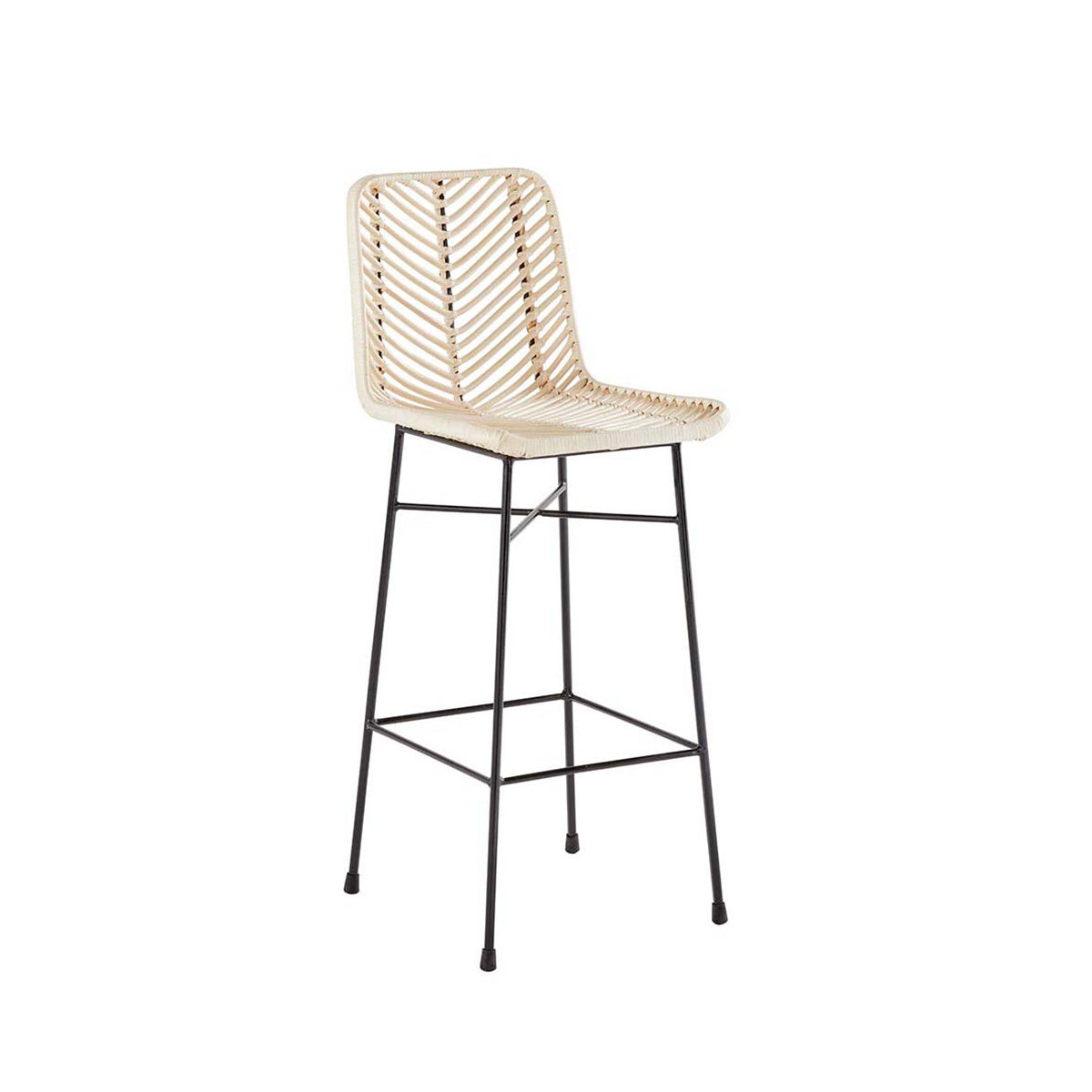 BOHEMA - Barhocker aus Rattan und Metall