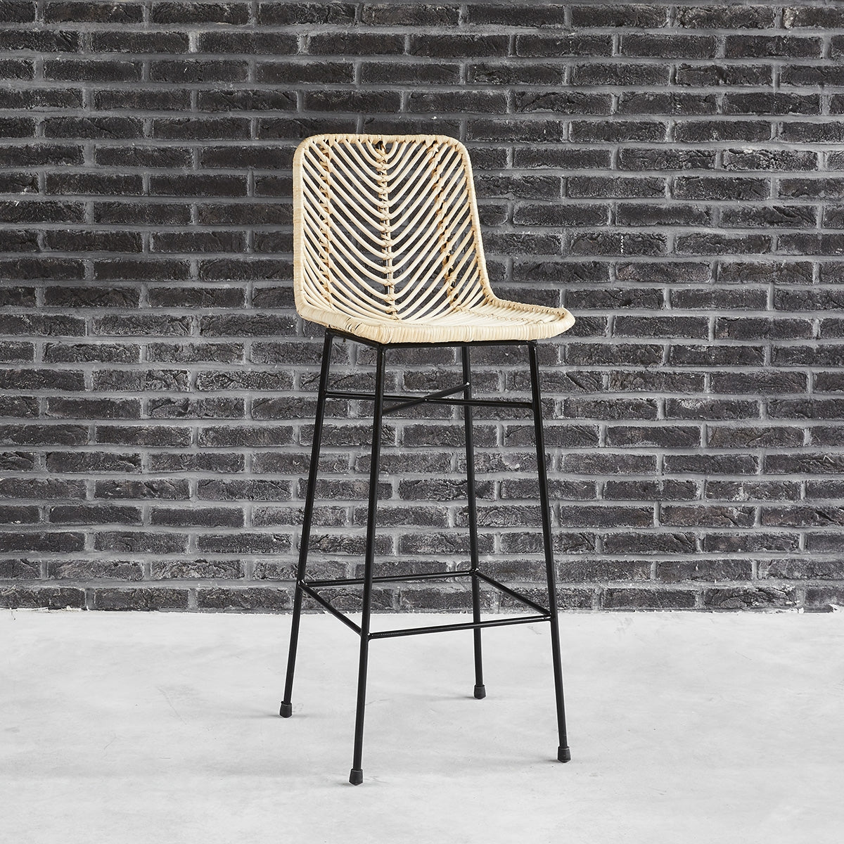 BOHEMA - Set aus 2 Barhockern aus Rattan und Metall