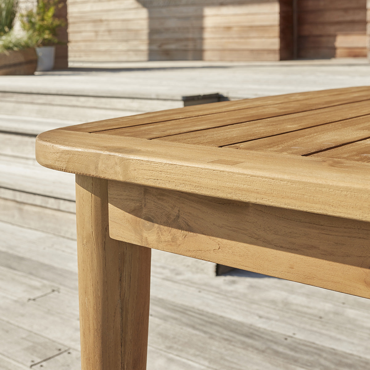 HORTENSE - Ausziehbare Gartenlounge massives recyceltes Teakholz 10/12 Sitze