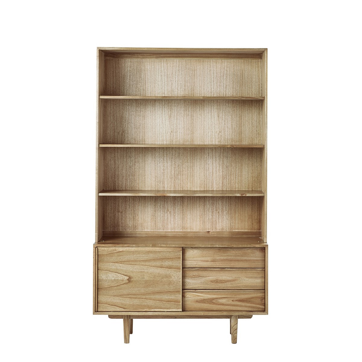 FIFTIES - Bücherregal aus massivem Mindi, H 205 cm