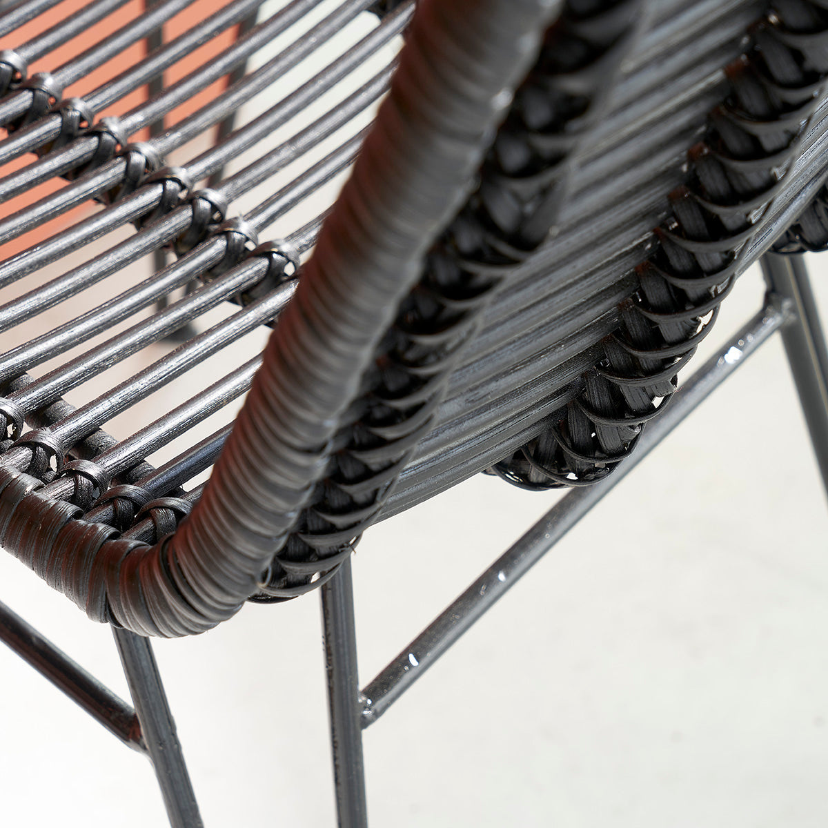 BOHEMA - Set aus 2 Stühlen aus Rattan und Metall schwarz