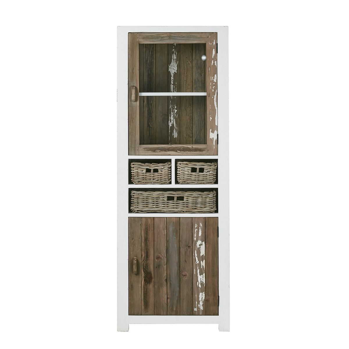 ATLANTIC - Geschirrschrank aus massivem recyceltem Holz 70 cm