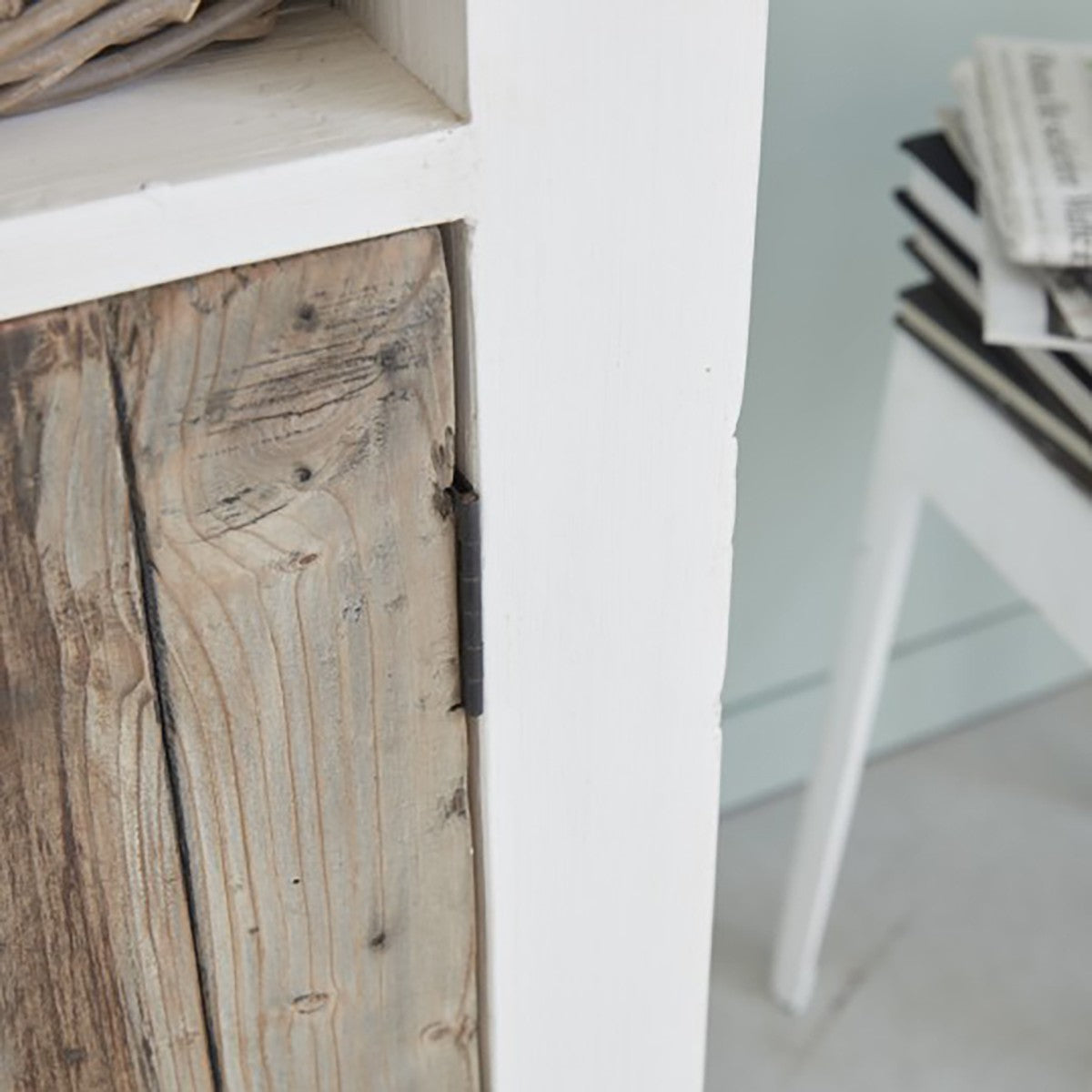 ATLANTIC - Geschirrschrank aus massivem recyceltem Holz 70 cm
