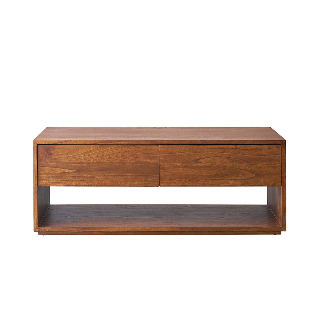 MILO - Couchtisch aus massivem Mindiholz mit Nussbaum-Oberfläche 120 cm