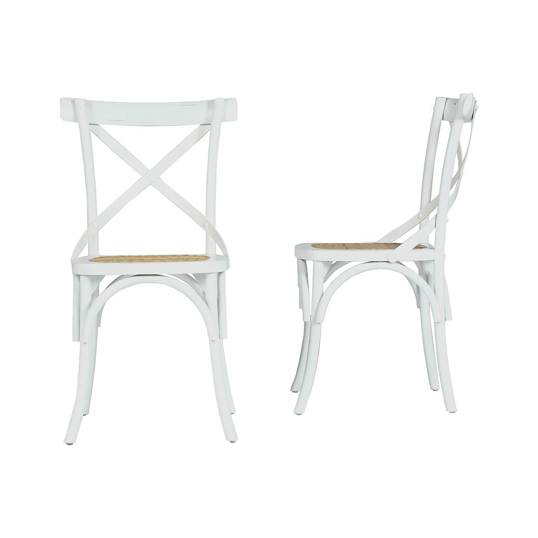 LONDRES - Set aus 2 Bistrostühlen aus massivem Mahagoni und Rattan