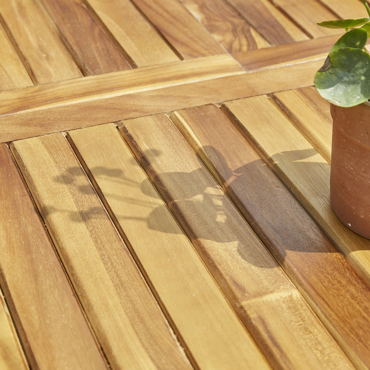 BALI - Ausziehbarer Gartentisch aus geöltem Teakholz für 8/10 pers.