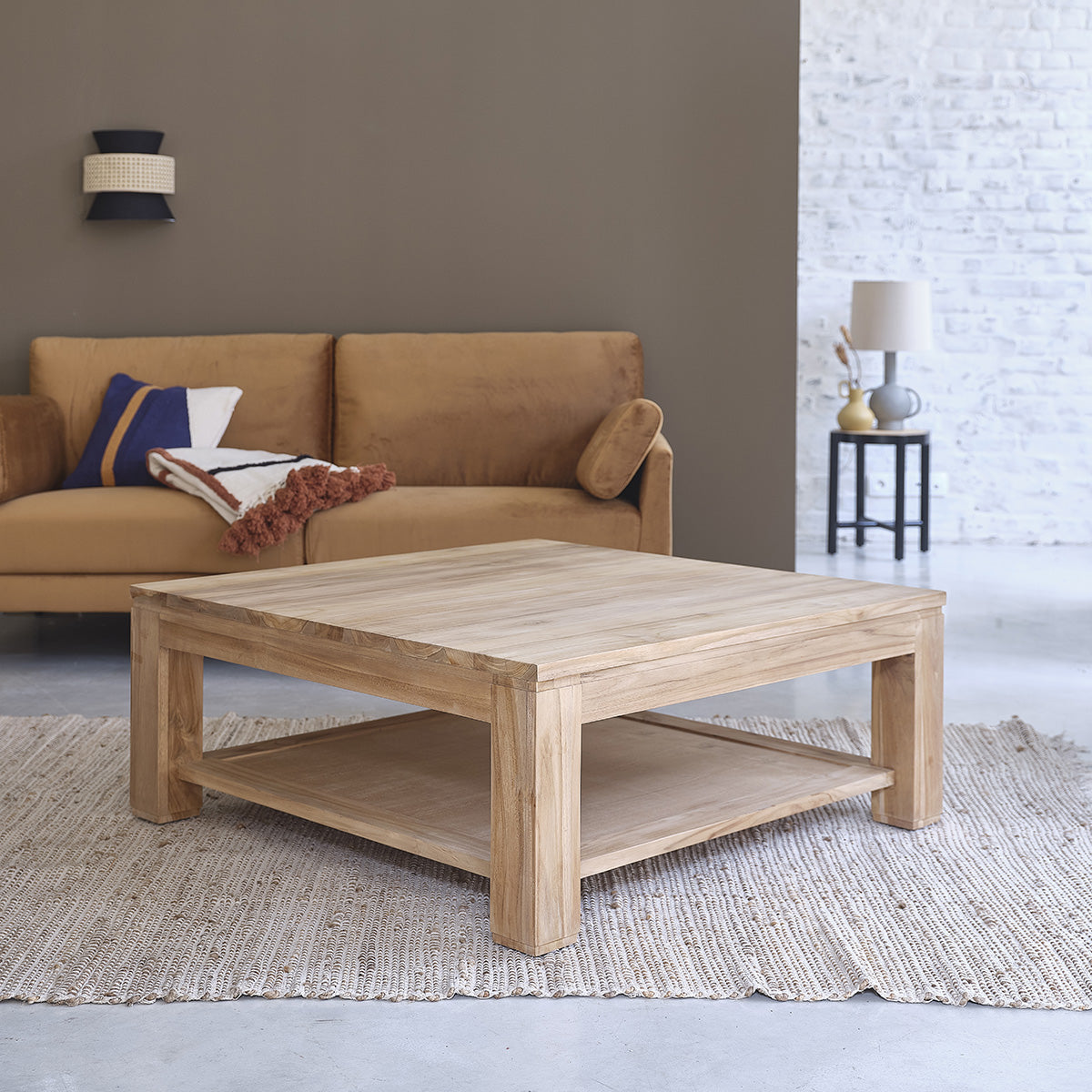 BOSTON - Couchtisch aus massivem Teakholz 100 cm