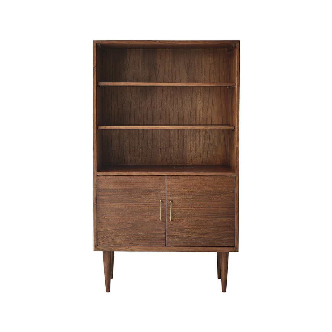 VINTAGE - Bücherregal aus massivem Mindi in Walnuss-Finish, H 147 cm