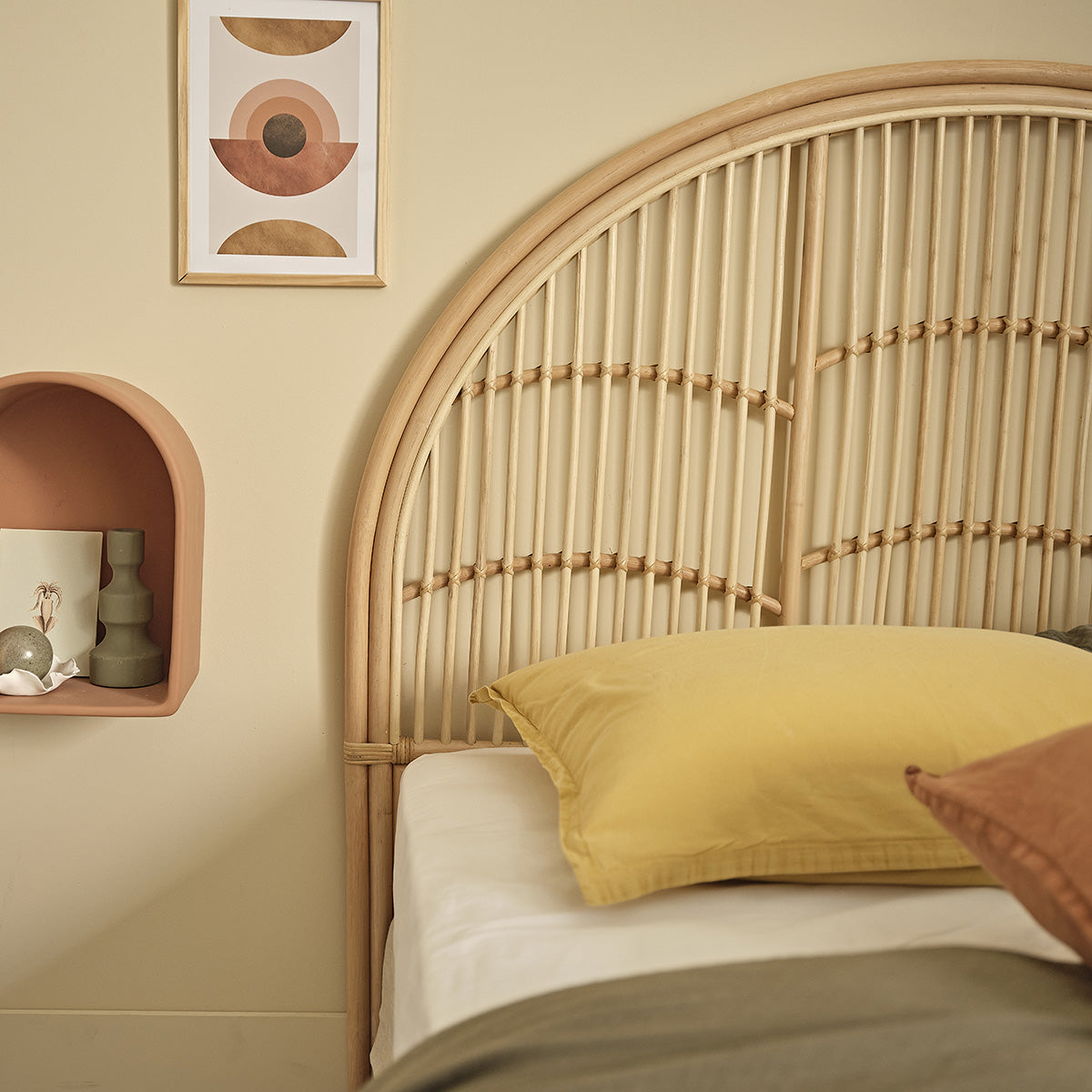BOHO - Kopfteil aus Rattan 140 cm