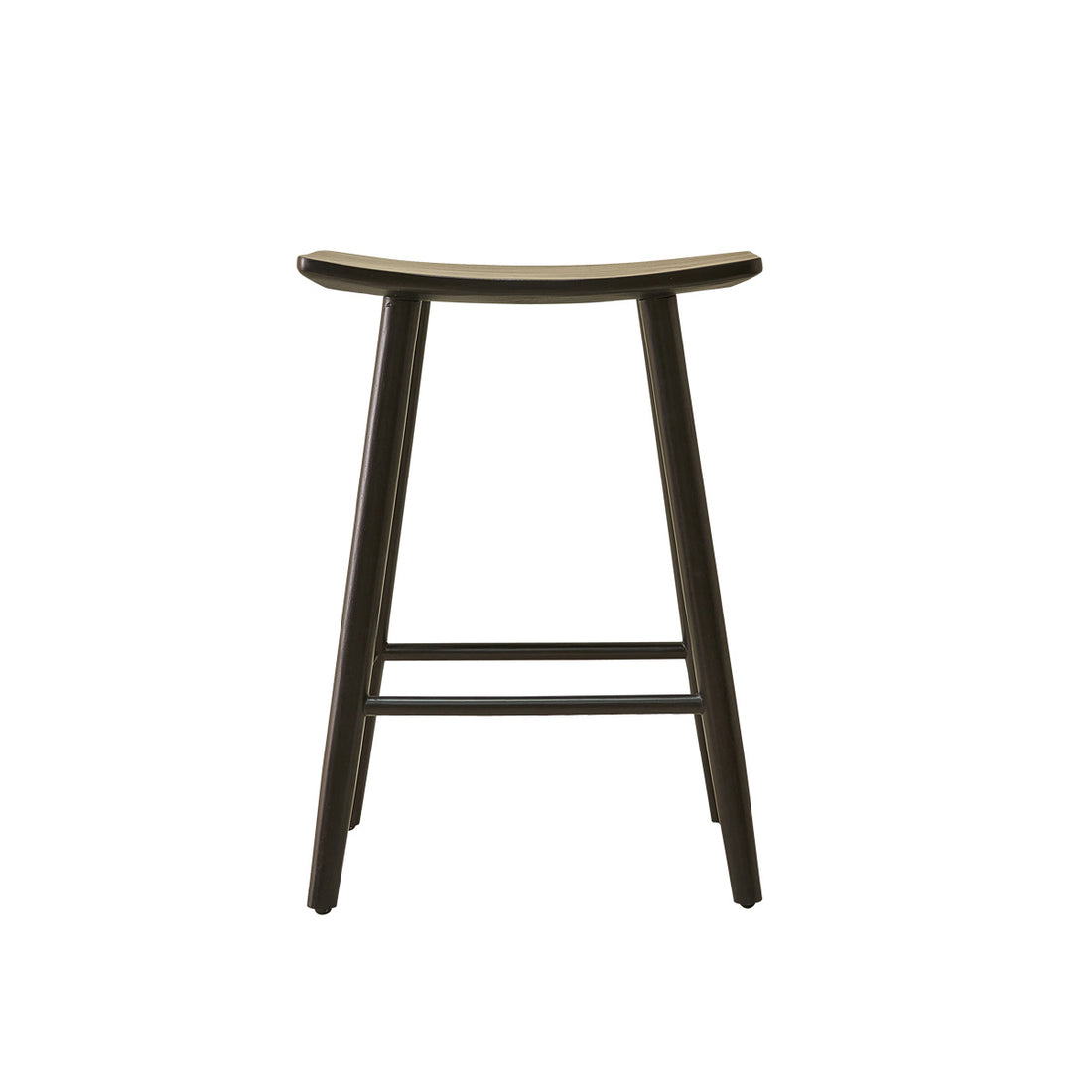 AMBRE - Barhocker aus massivem Teakholz schwarz 65 cm