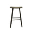 Hocker aus massivem Teakholz schwarz 75 cm