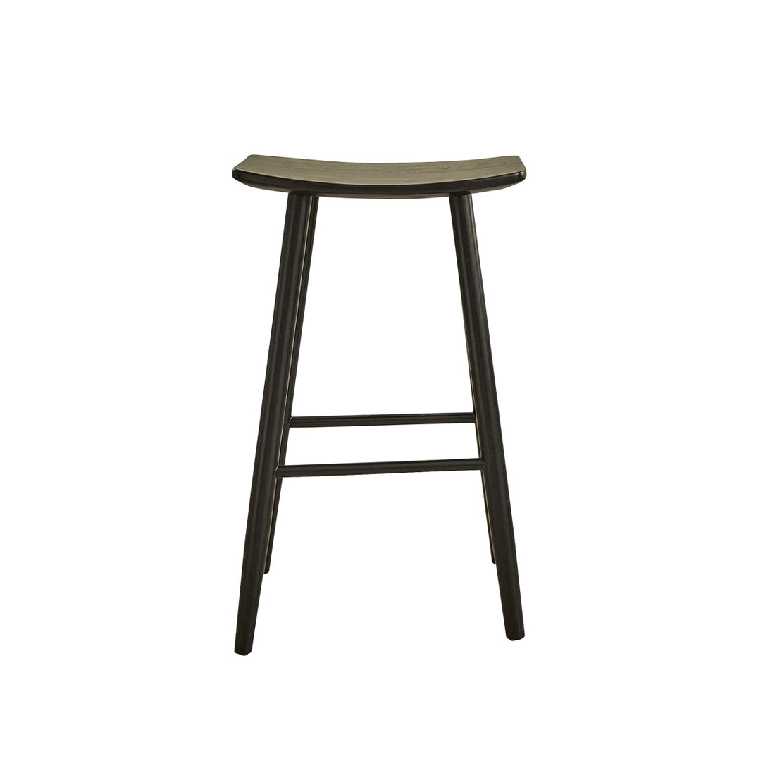 AMBRE - Hocker aus massivem Teakholz schwarz 75 cm
