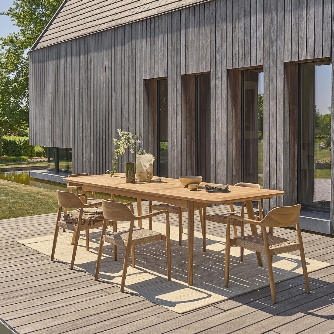 ALIZÉ - Gartenmöbel aus massivem Teakholz ausziehbar 6/8 Pers.