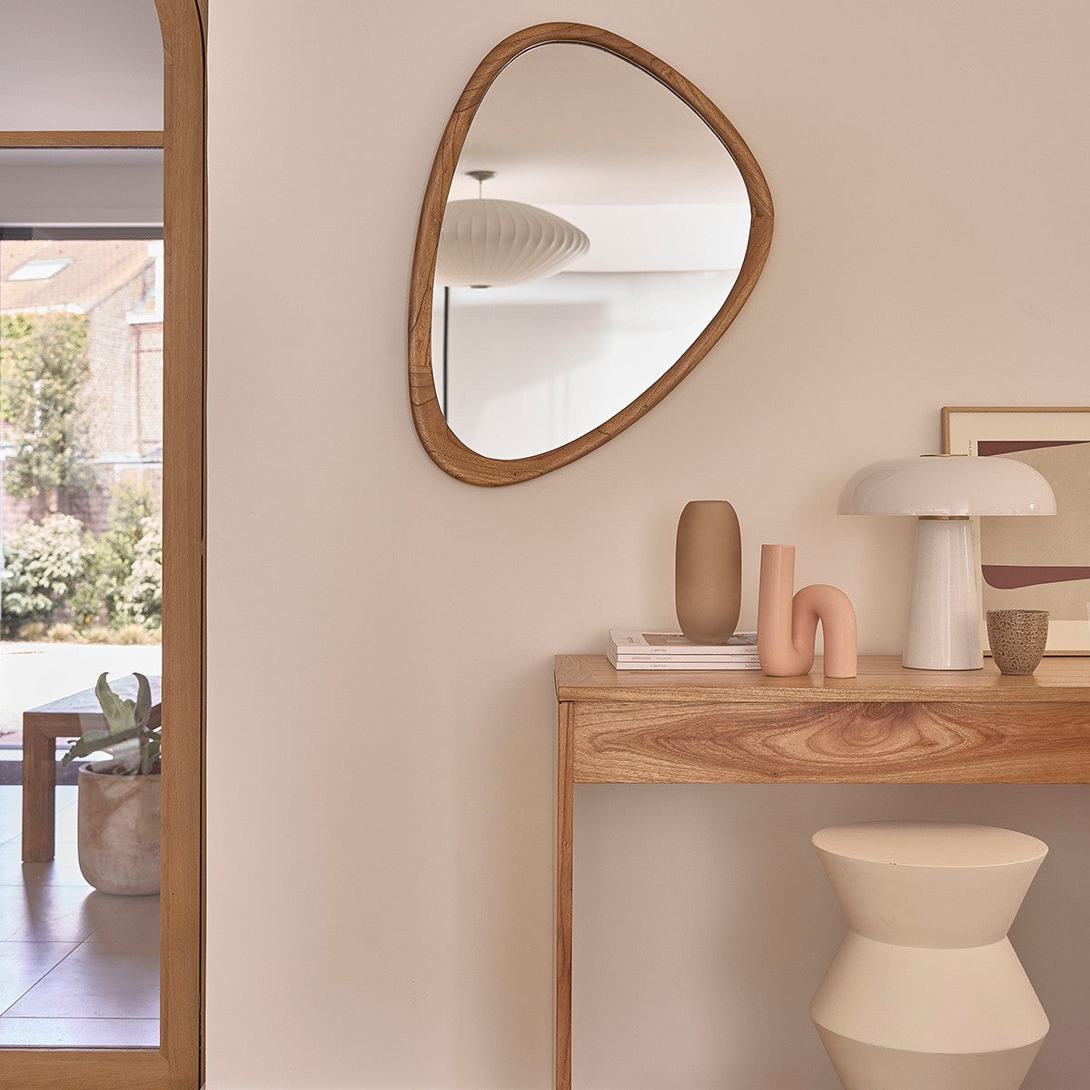 FIFTIES - Spiegel aus massivem Mindi 75x60 cm