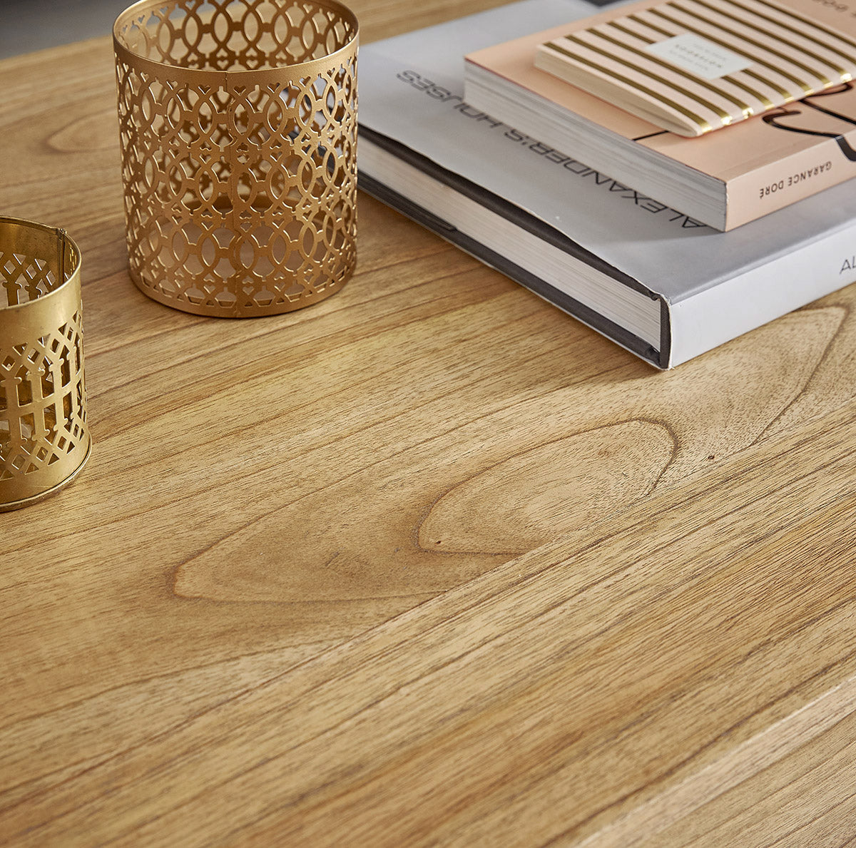 TILO - Couchtisch aus massivem Mindi-Holz 140 cm
