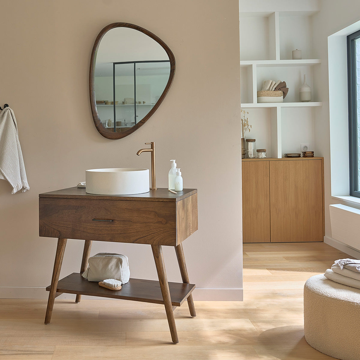 CALIXTE - Badezimmermöbel aus massivem Mindi 80 cm