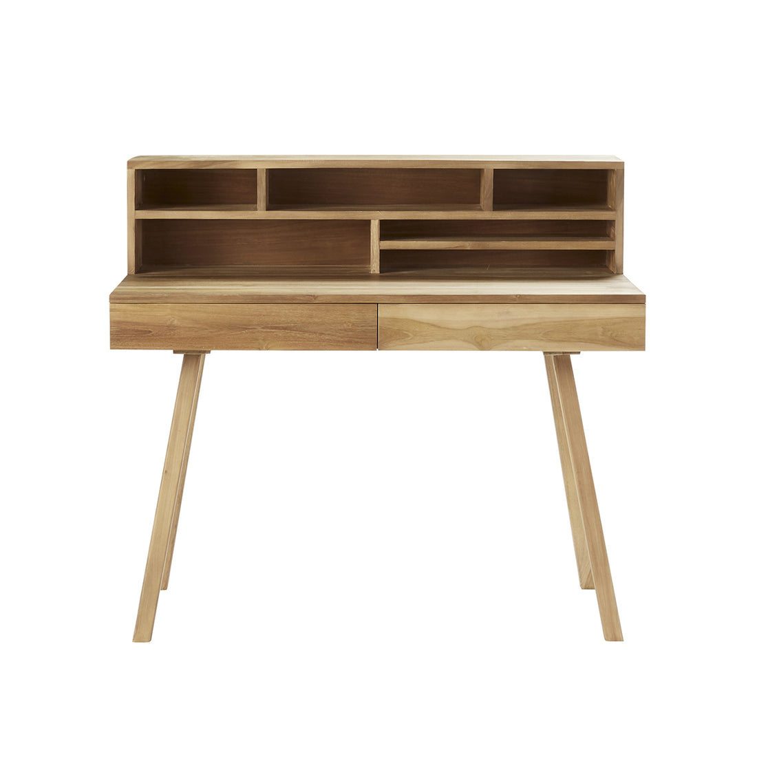 ISAURE - Schreibtisch aus massivem Teakholz 110 cm