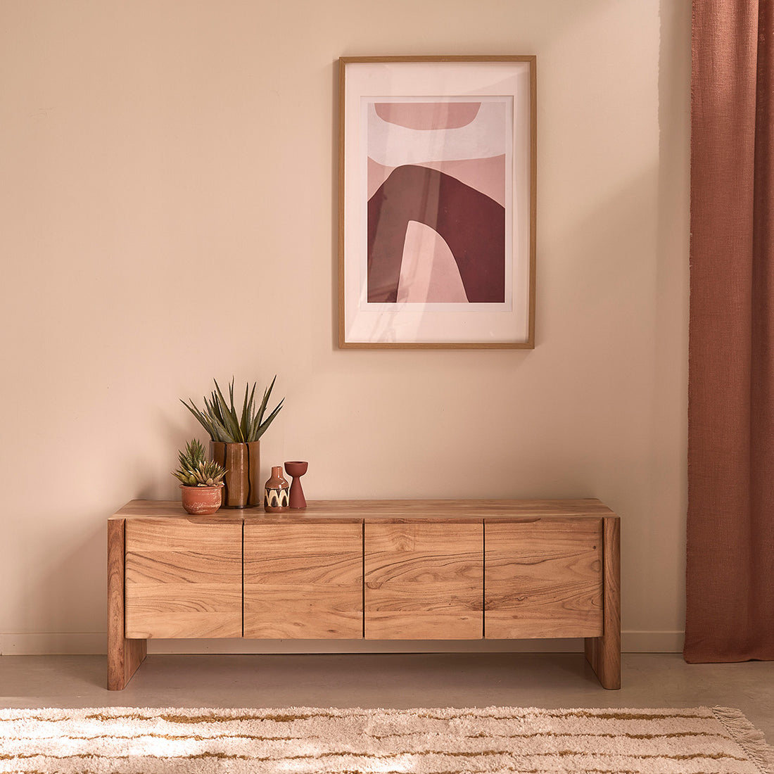 CALI - TV-Schrank aus massivem Akazienholz, 150 cm