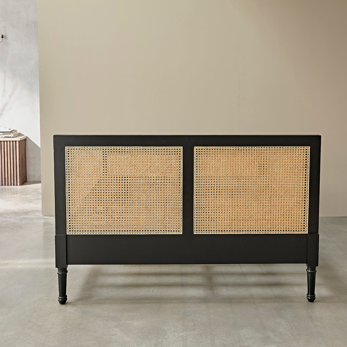 SOHO - Bett aus Massivholz und mit Rohrgeflecht 160 cm  