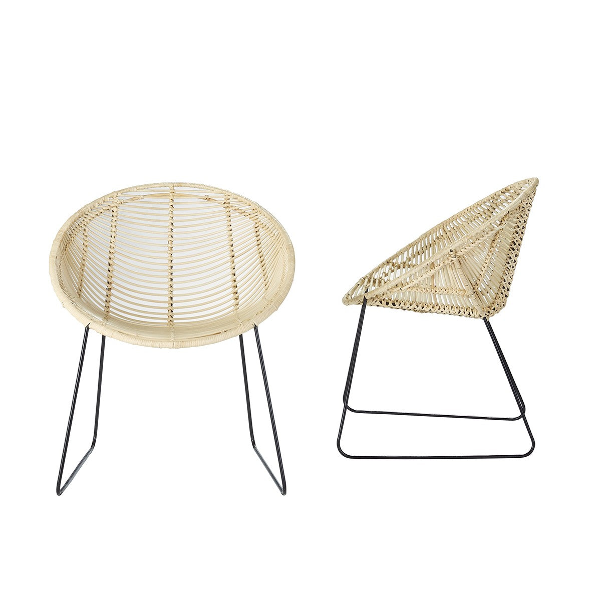 BOHEMA - Set aus 2 Stühlen aus Rattan und Metall