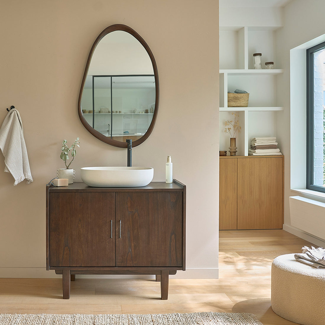 VINTAGE - Badezimmermöbel aus massivem Mindi 90 cm