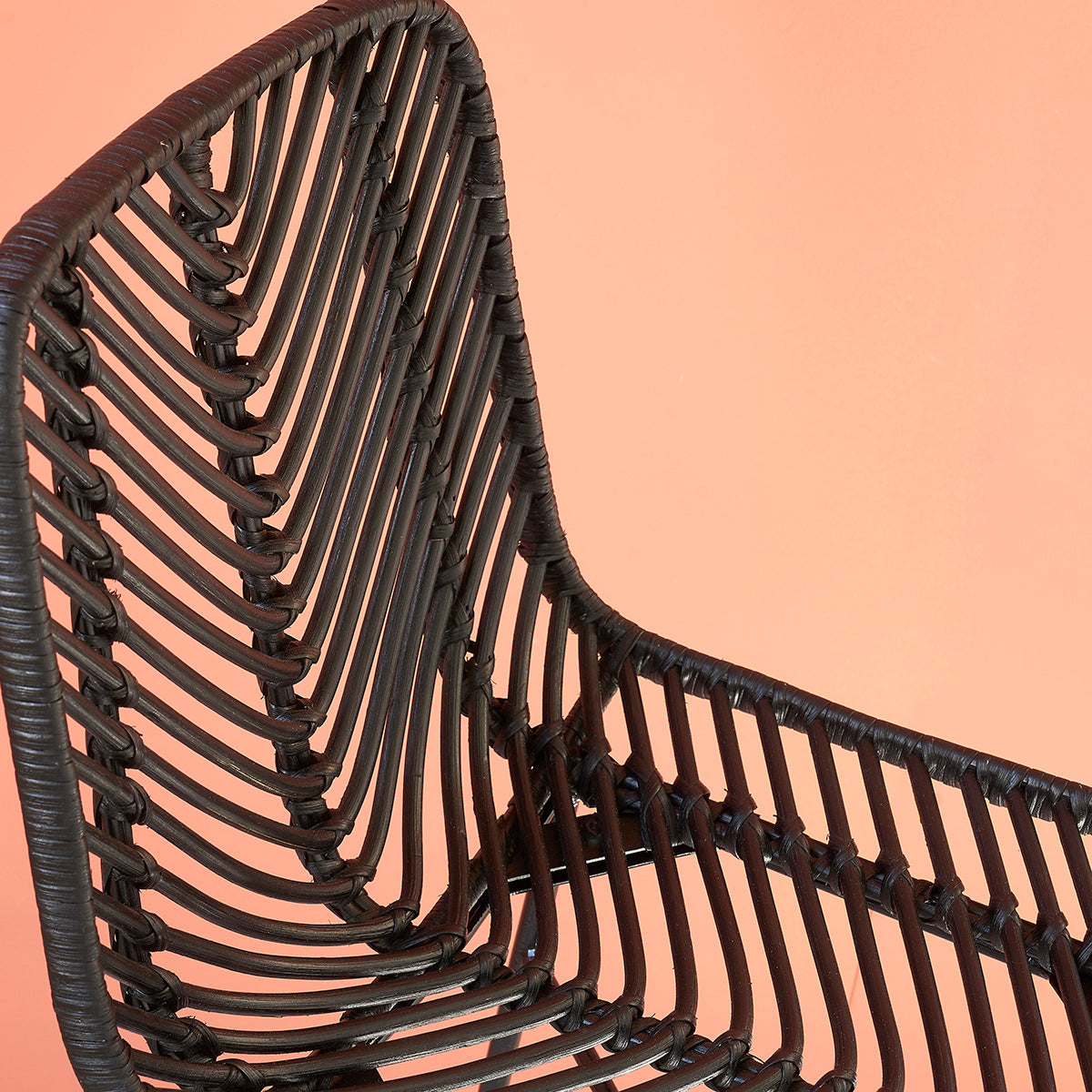 BOHEMA - Set aus 2 Barhockern aus Rattan und Metall schwarz