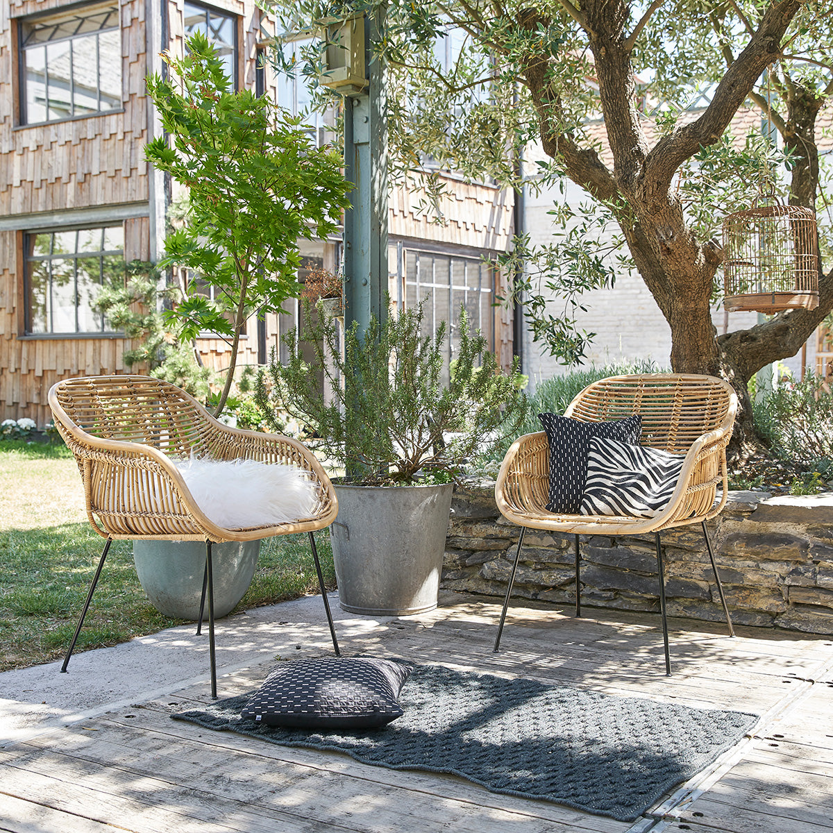 BOHEMA - Set aus 2 Stühlen aus Rattan und Metall