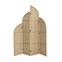 Raumteiler aus Rattan und Rohrgeflecht 4 Flügel
