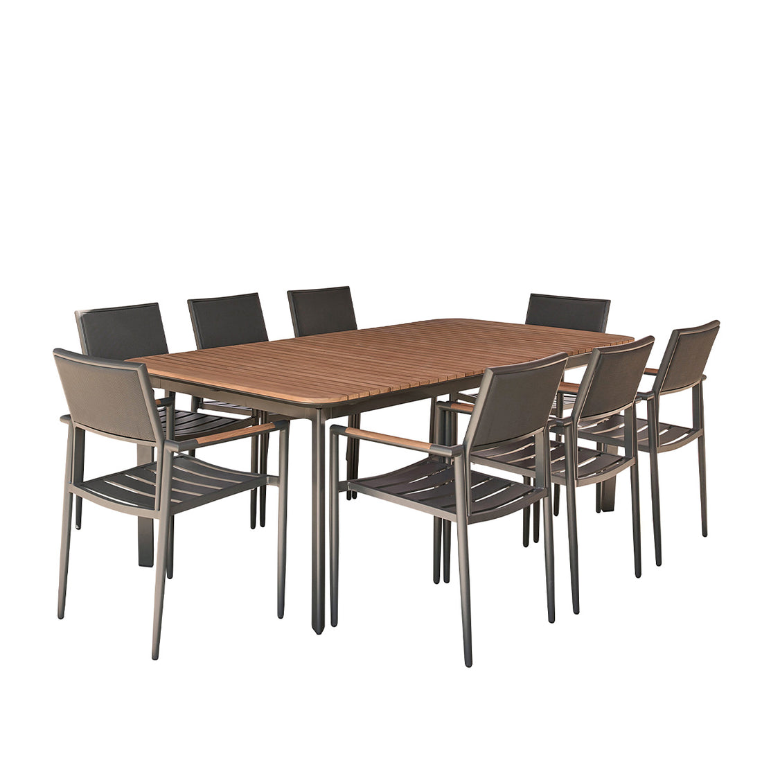 SIENA - Gartenmöbel aus massivem Teakholz und Aluminium 6/8 pers.