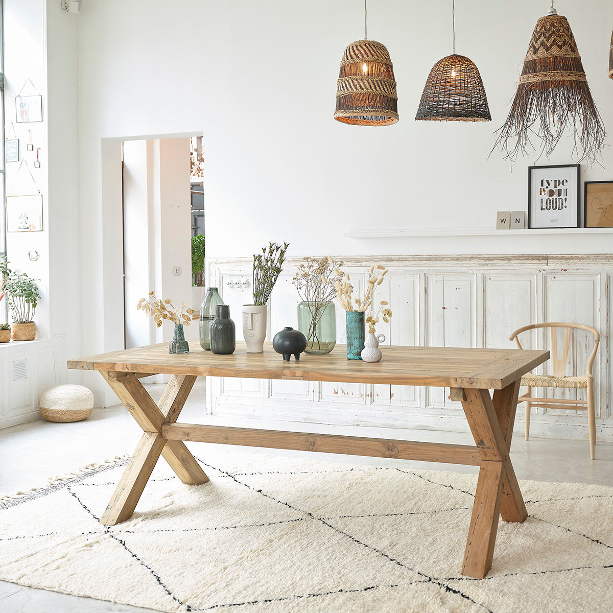 CARGO - Tisch aus massivem, recyceltem Teakholz 8 pers.