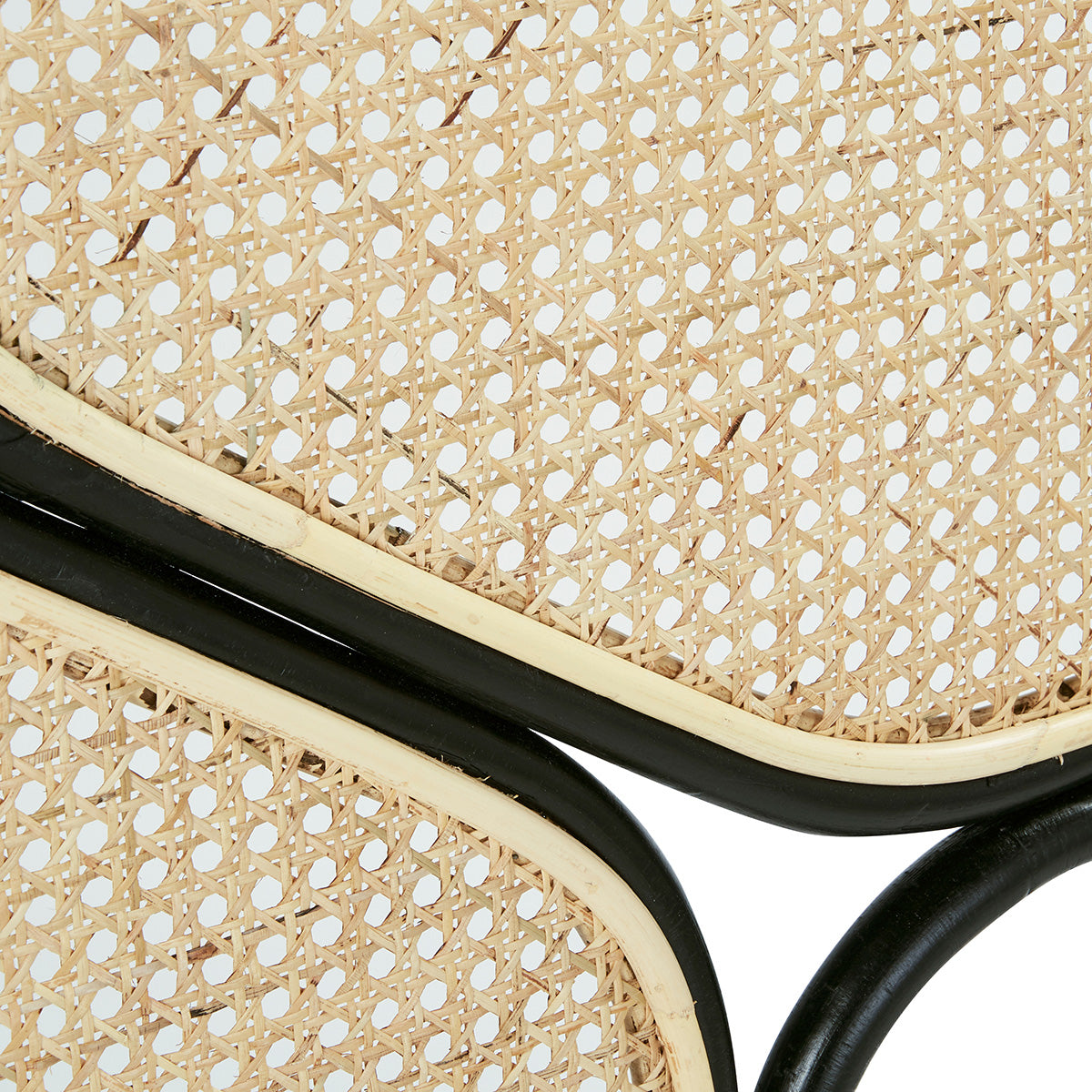 AVA - Kopfteil aus Rohrgeflecht und schwarzem Rattan 160 cm