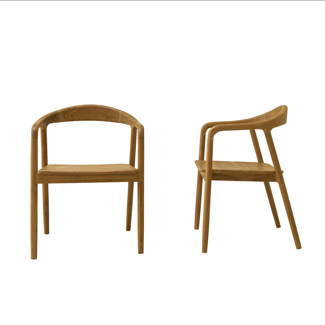 AMBRE - Set aus 2 Stühlen aus massivem Teakholz