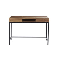Schreibtisch aus massivem Teakholz und Metall 120 cm