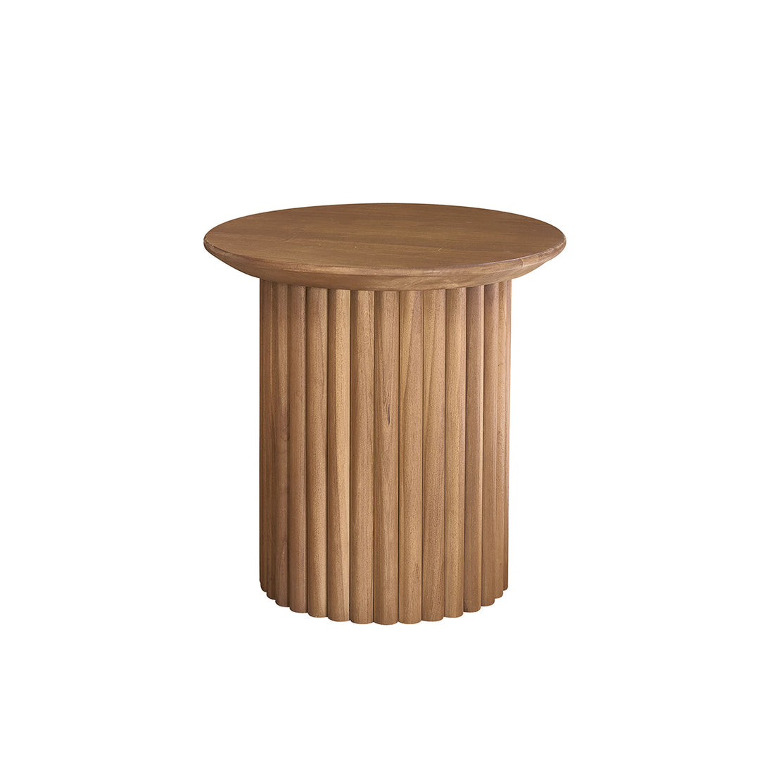 COLINE - Runder Beistelltisch aus massivem Teakholz