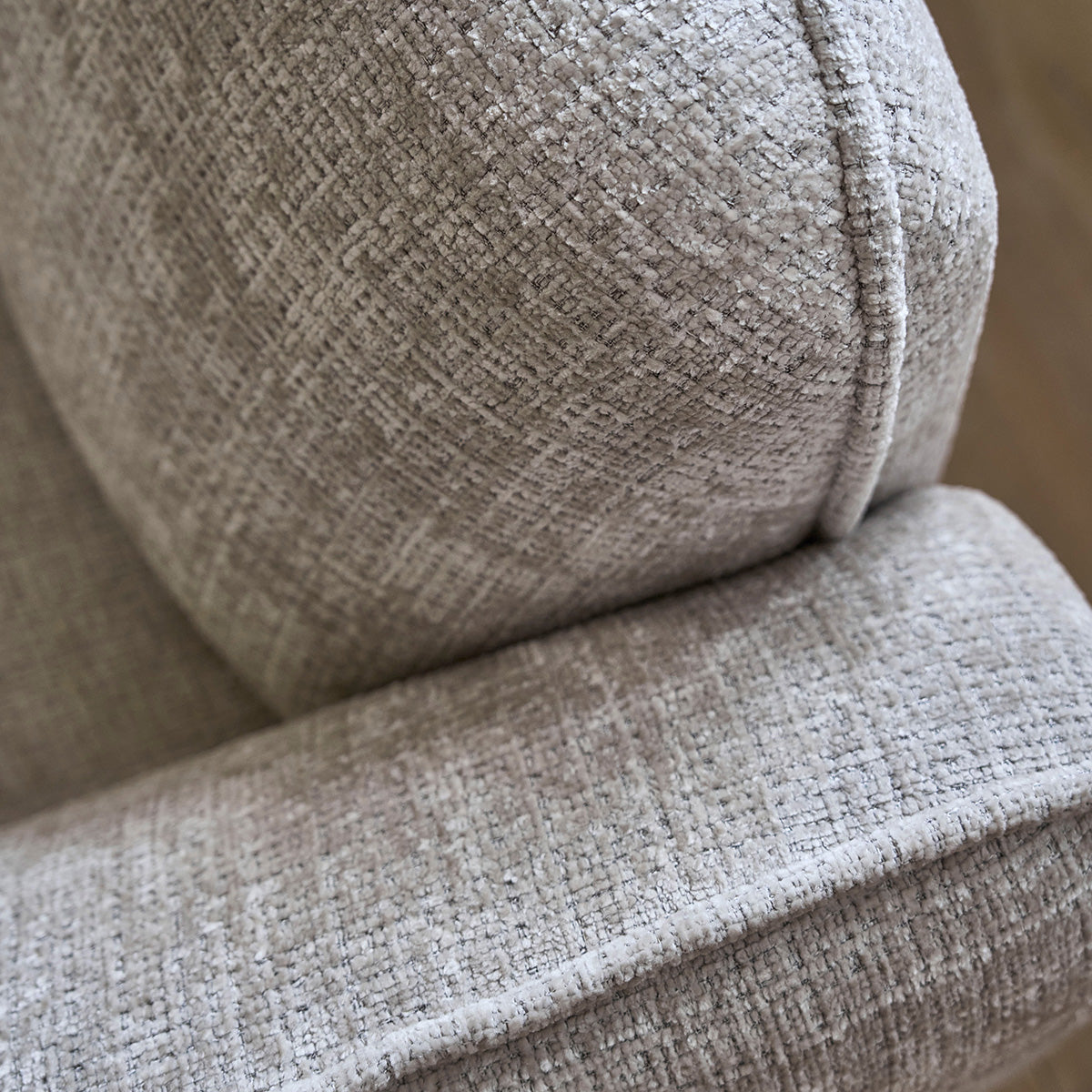 HECTOR - Gerades 3-Sitzer-Sofa aus beigefarbenem strukturiertem Samt