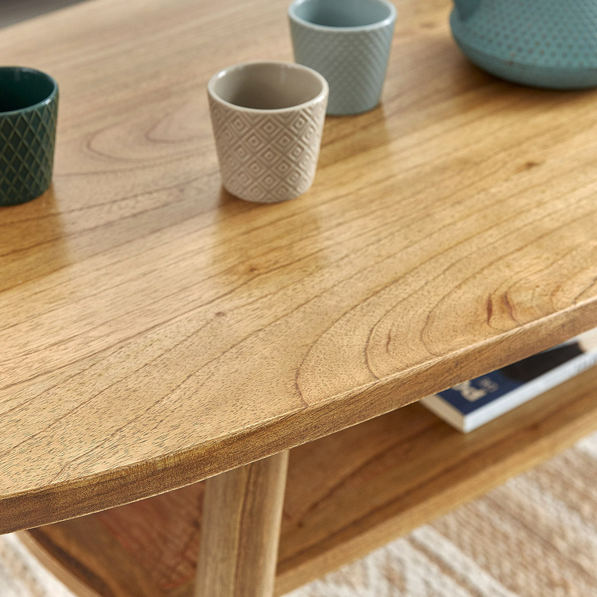 TILO - Couchtisch aus massivem Mindi-Holz 160 cm