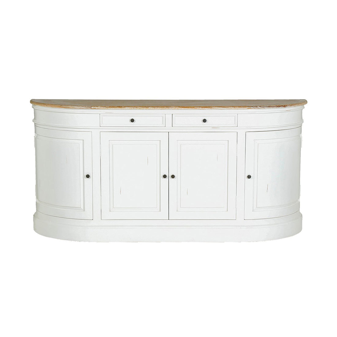 LONDRES - Sideboard aus Mahagoni und massivem Teakholz, 180 cm, weiß