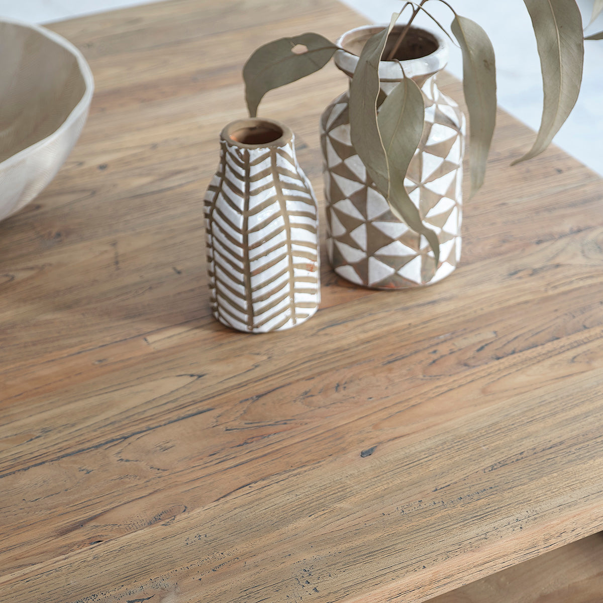 CARGO - Couchtisch aus recyceltem massivem Teakholz 120 cm