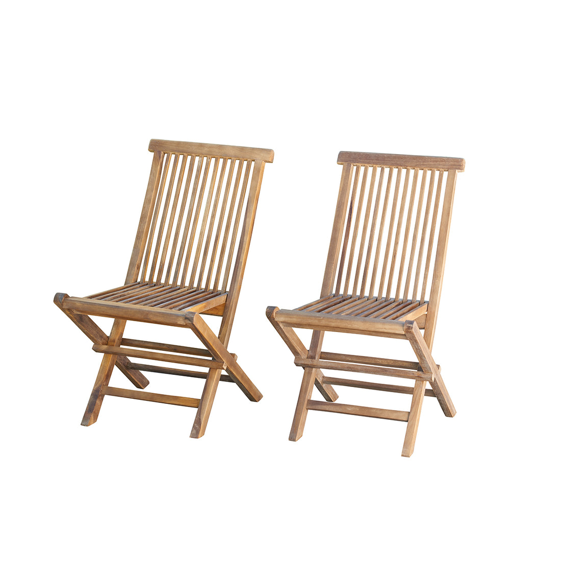 BALI - Klappbarer Gartenstuhl massives geöltes Teakholz (2er Set)